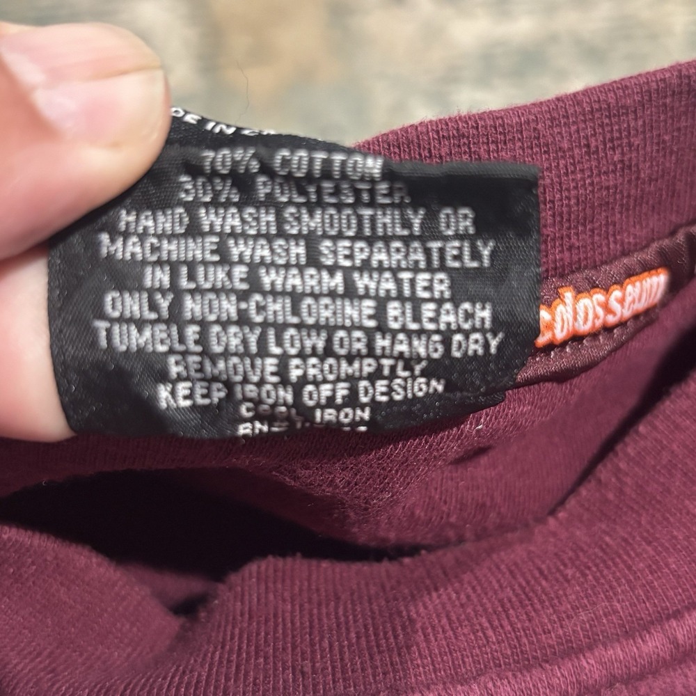 Vintage Colosseum Virginia Tech Sweatshirt Maroon Medium - Picture 6 of 6
